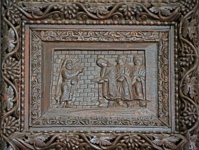 Pannello dalla porta del V secolo: il Cristo risorto appare ai suoi discepoli da Unknown